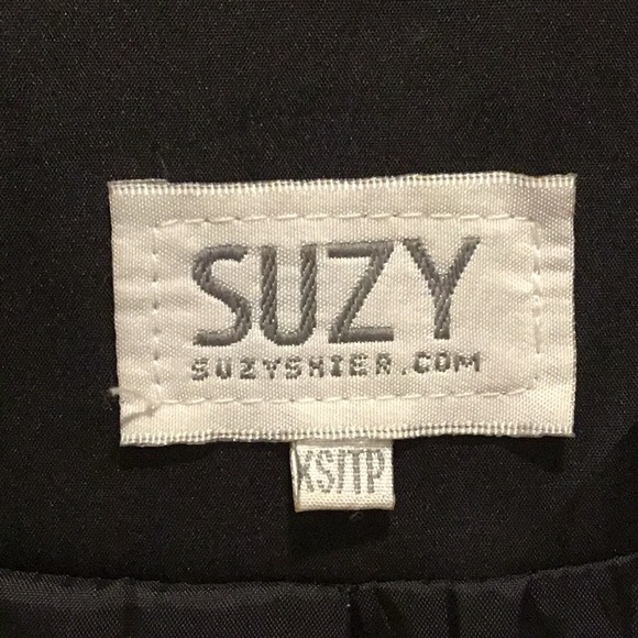 Suzy Shier Black Satin Trench Size XS - Picture 4 of 8